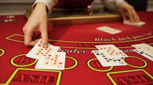 Tombol Cash Out di layar blackjack galaxy gaming